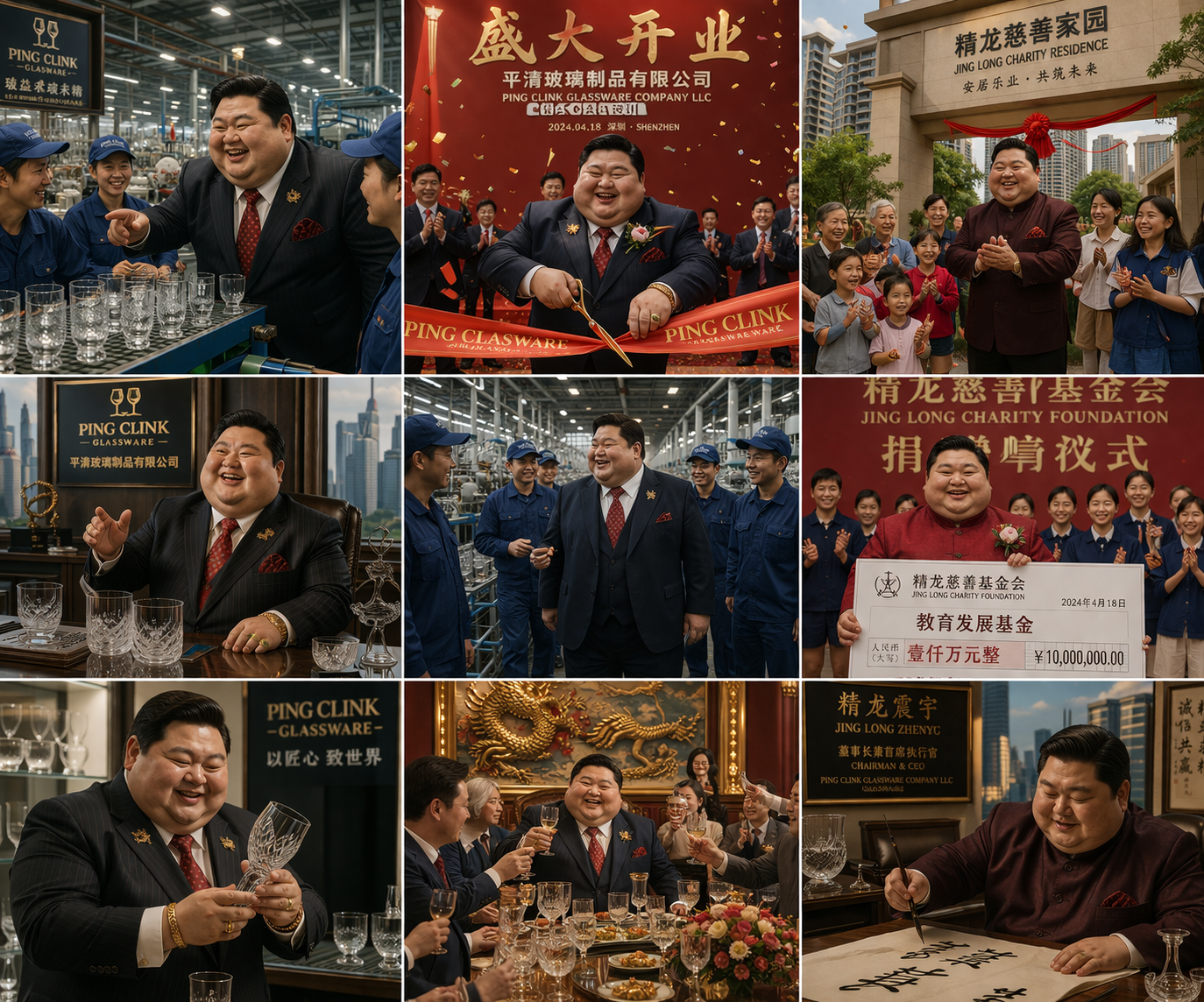 Jing Long portraits collage